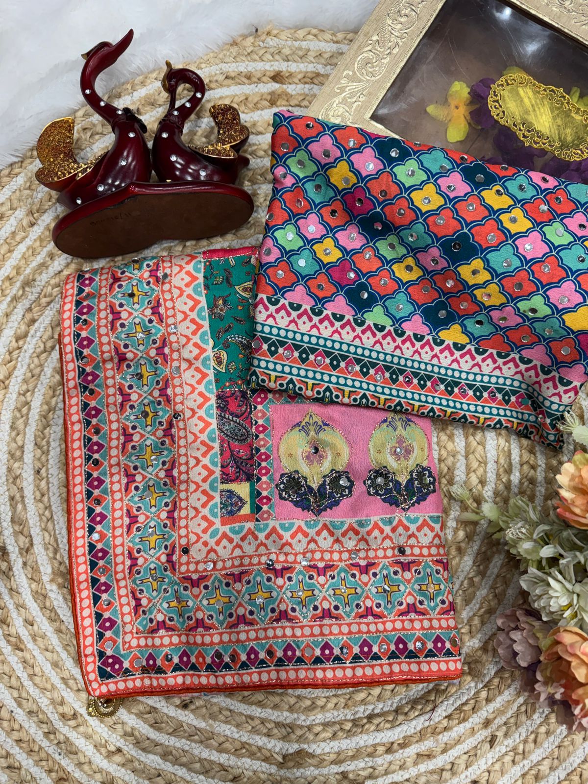 Premium Laya celeb inspired ajrak saree