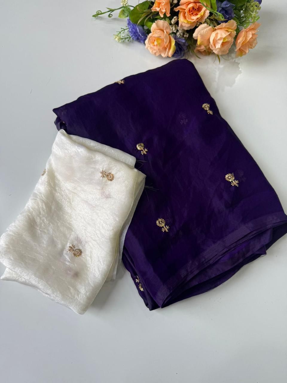 Surabhi- space silk buttis sequence saree