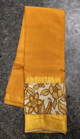 Mangalagiri silk handloom kalamkari gap boarder saree