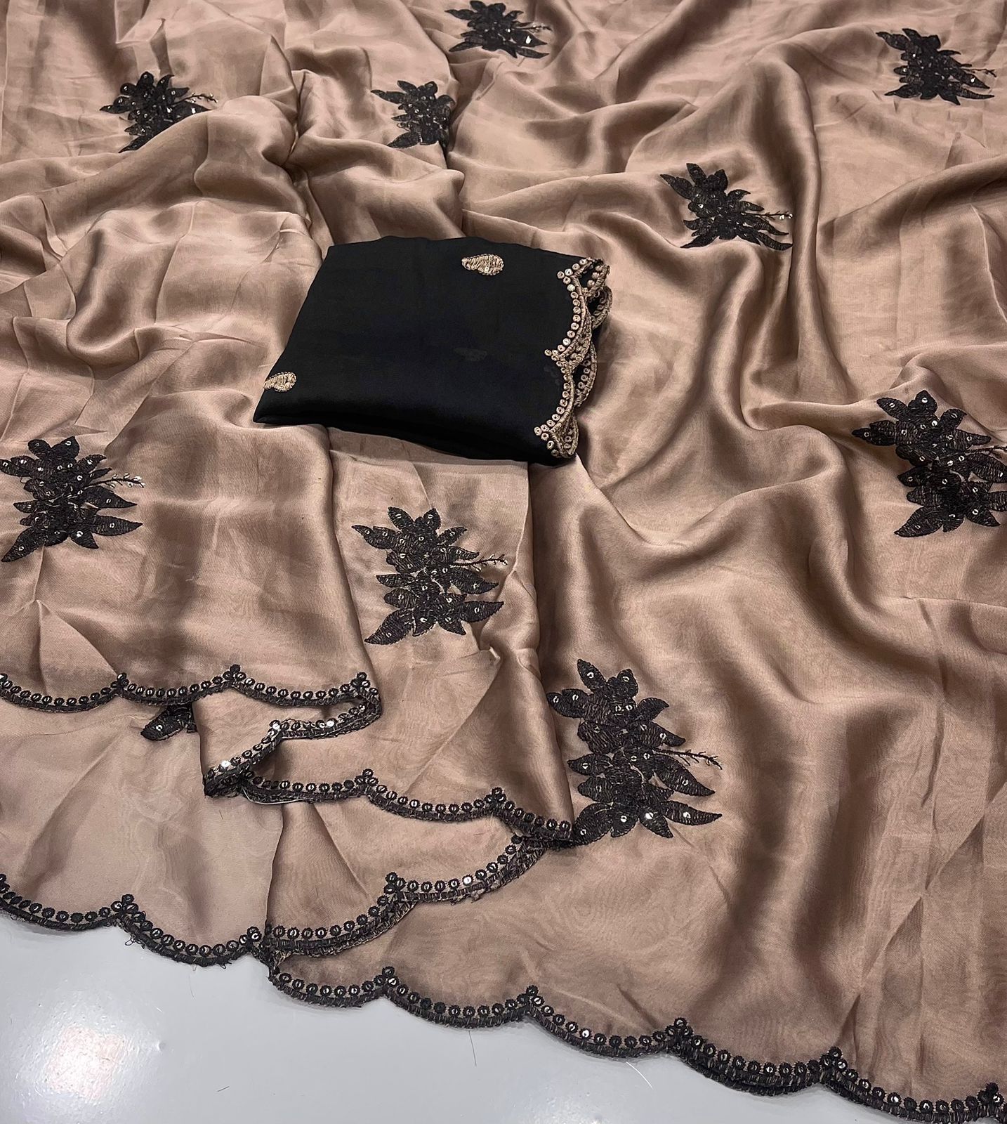 Rangoli silk saree embroidery buttis
