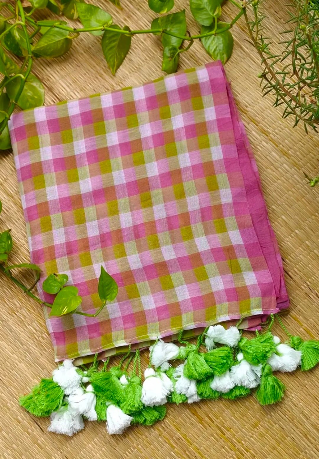 Korean inspired pure mul cotton saree