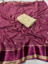 Surabhi- Viscose Georgette weaving checks saree
