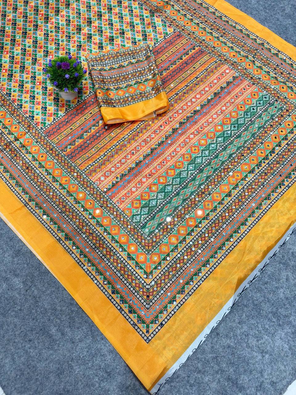 Laya celeb inspired ajrak saree budget friendly range