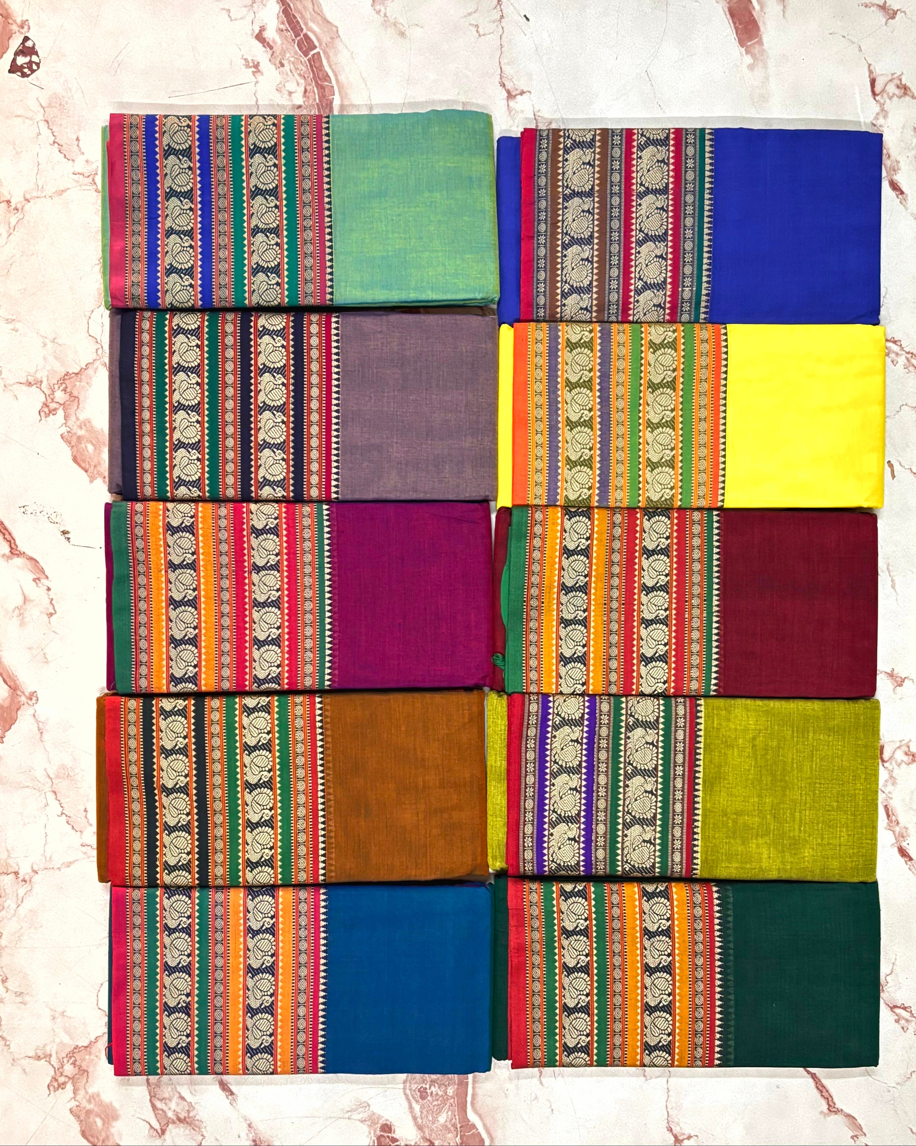 Narayanapeta Handloom cotton peacock Boarder saree
