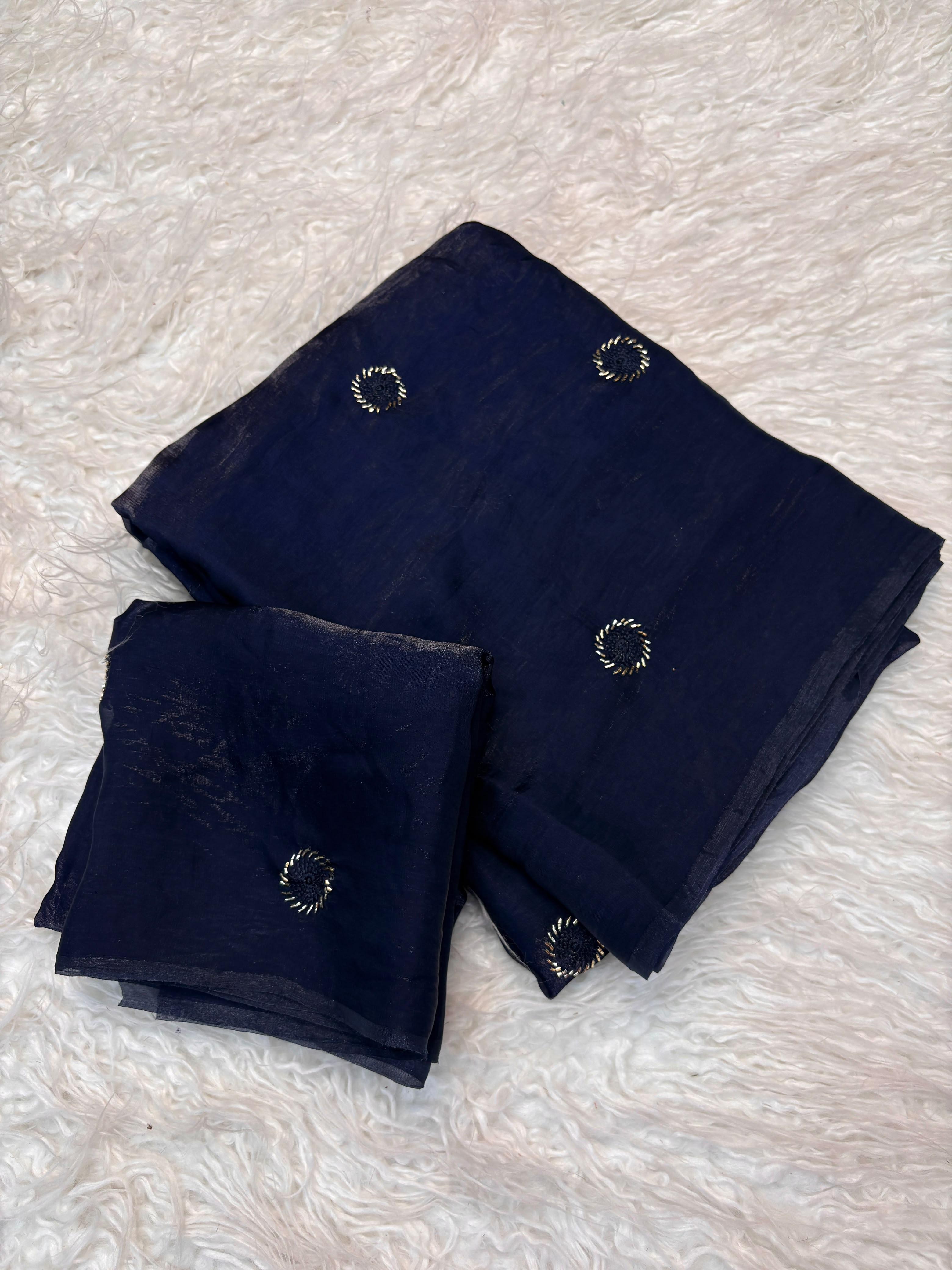 Space silk beads buttis saree