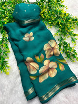 Soft marshmallow georgette floral saree