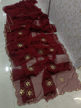 Royal georgette kardhana handwork saree