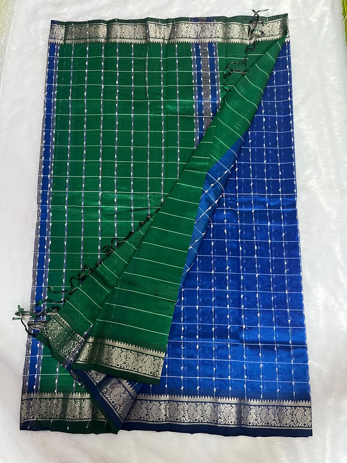 Managalagiri kanchi borader checks saree