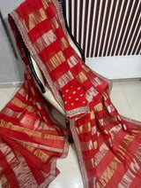 Kaddi georgette tissue weaving saree