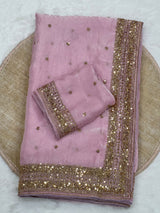 Space silk sequence party wear saree