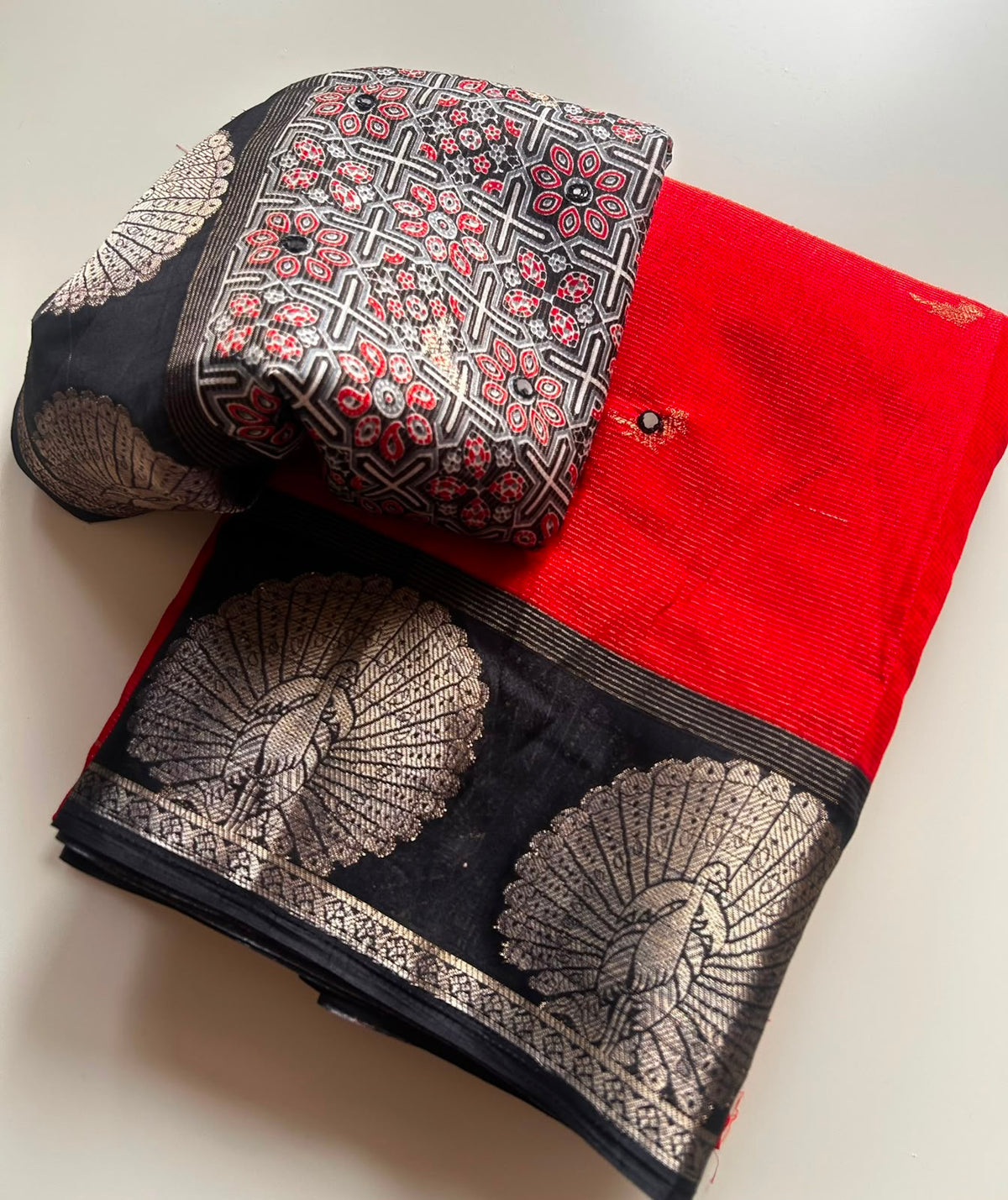 Tissue handmirrors traditional saree