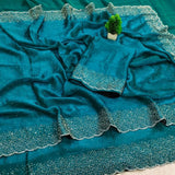 Space silk Diamond work saree