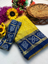Moss Georgette Bandej Saree