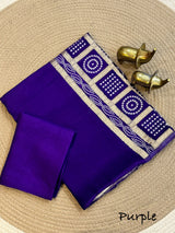 Replica Viscose satin silk saree with bandhej pallu