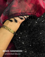 Victorian rose pattern saree