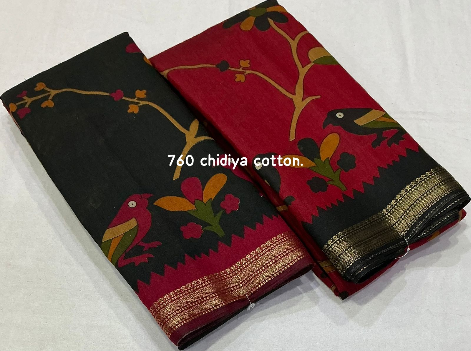 Maheswari Silk Kalamkari Parrot printed Saree
