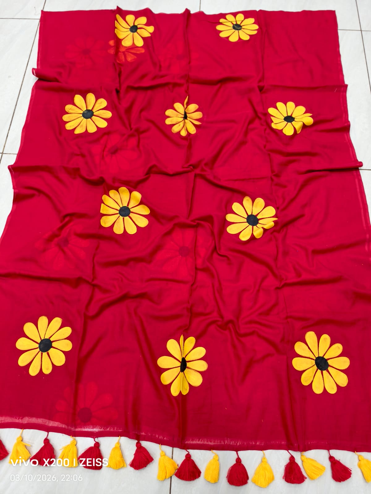 Pure Mul cotton sunflower 🌻 handpainted saree