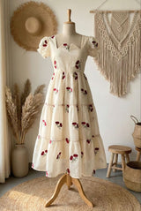 Mul Chanderi Embroidery Frock