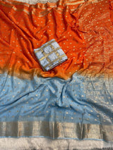 Pure Viscose Chinnon Saree with bandini Blouse