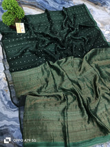 Pure Matka Silk mark certified sea shell saree