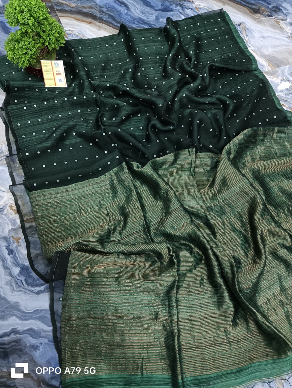Pure Matka Silk mark certified sea shell saree