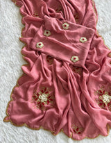Soft Rangoli crush handwork saree