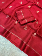 Jute silk viscose leaf pattern saree