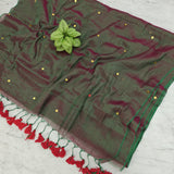 Raga tissue mul cotton saree
