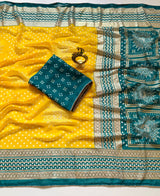 Moss Georgette Bandej Saree