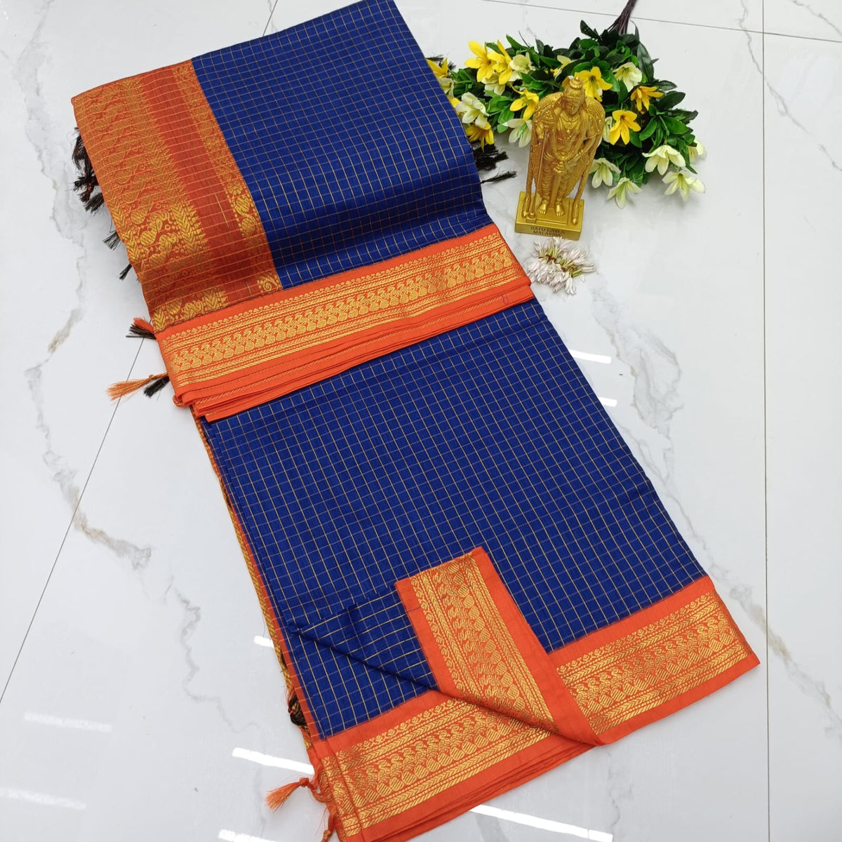 Kalyani pattu cotton checks saree