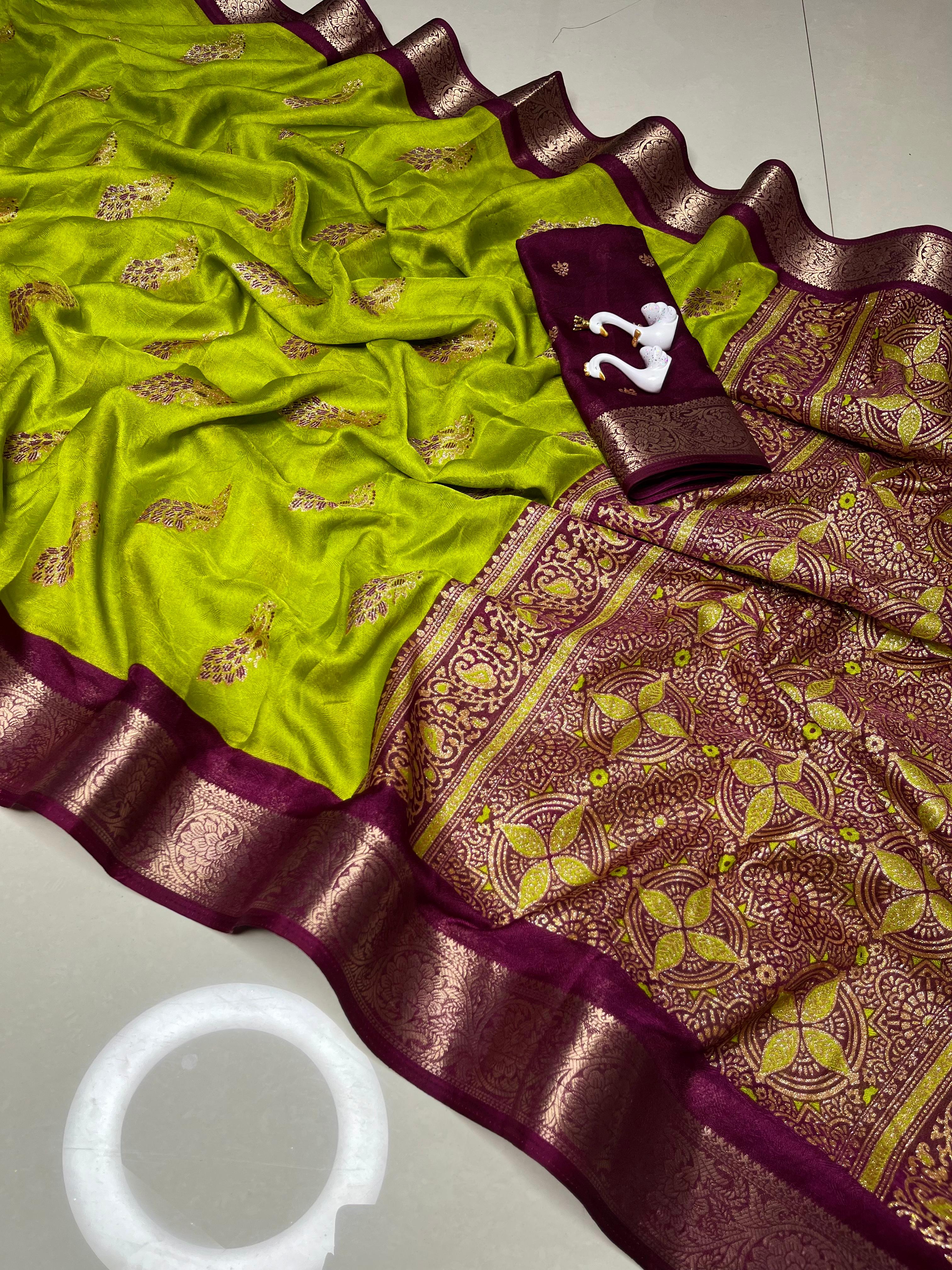 Beautiful marshmellow moss georgette saree