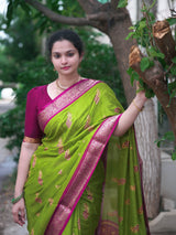 Beautiful marshmellow moss georgette saree