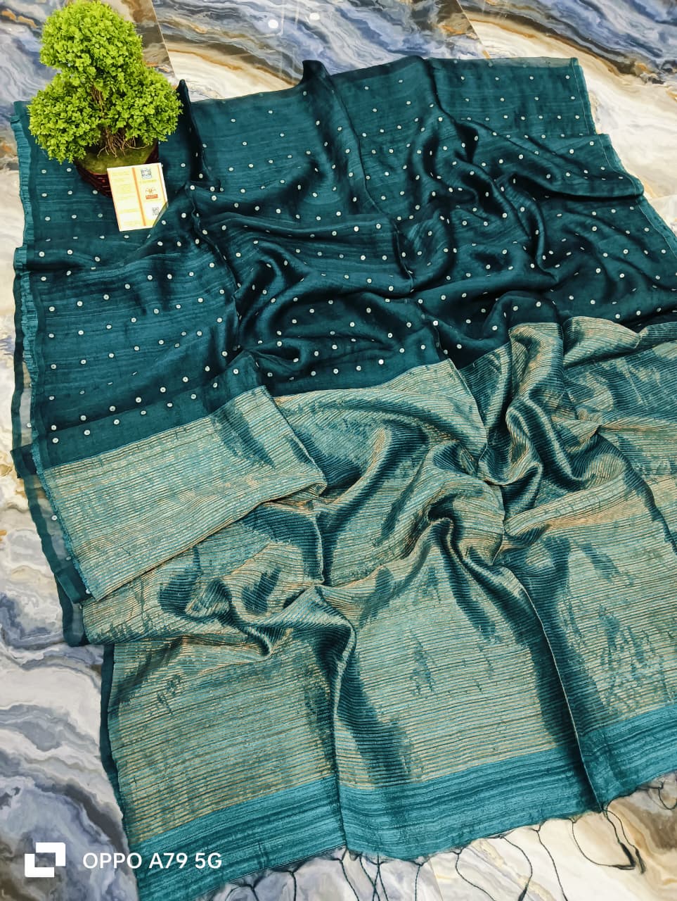 Pure Matka Silk mark certified sea shell saree