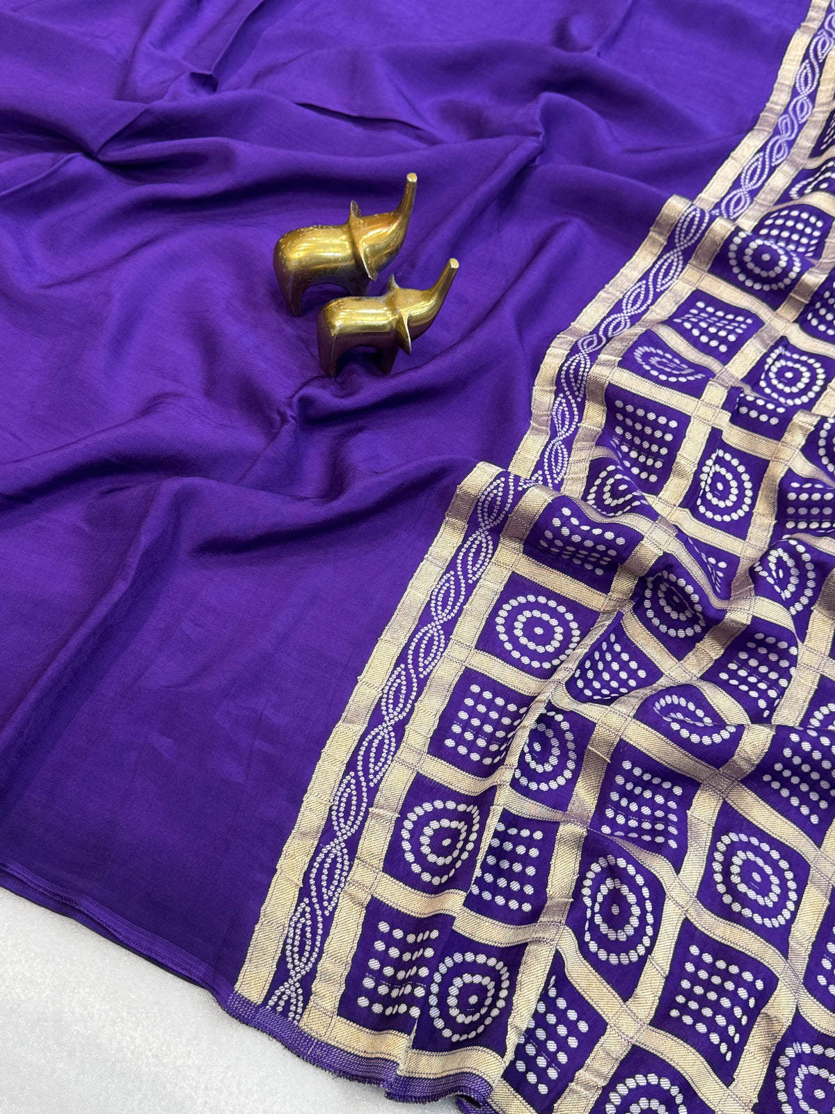 Replica Viscose satin silk saree with bandhej pallu