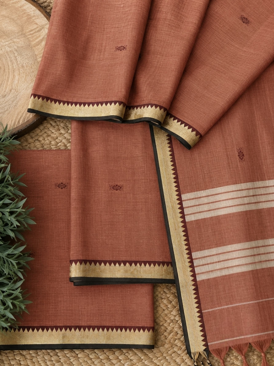 Narayanpeta buttis small boarder dress material set
