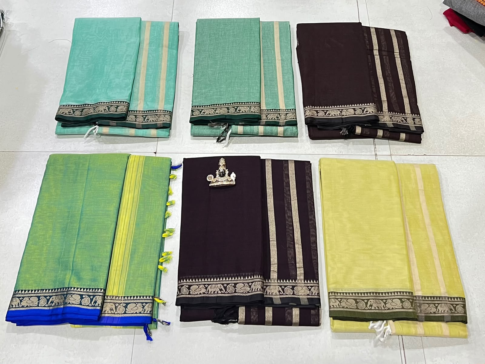 Narayanpeta Elephant Peacock Small boarder dress material