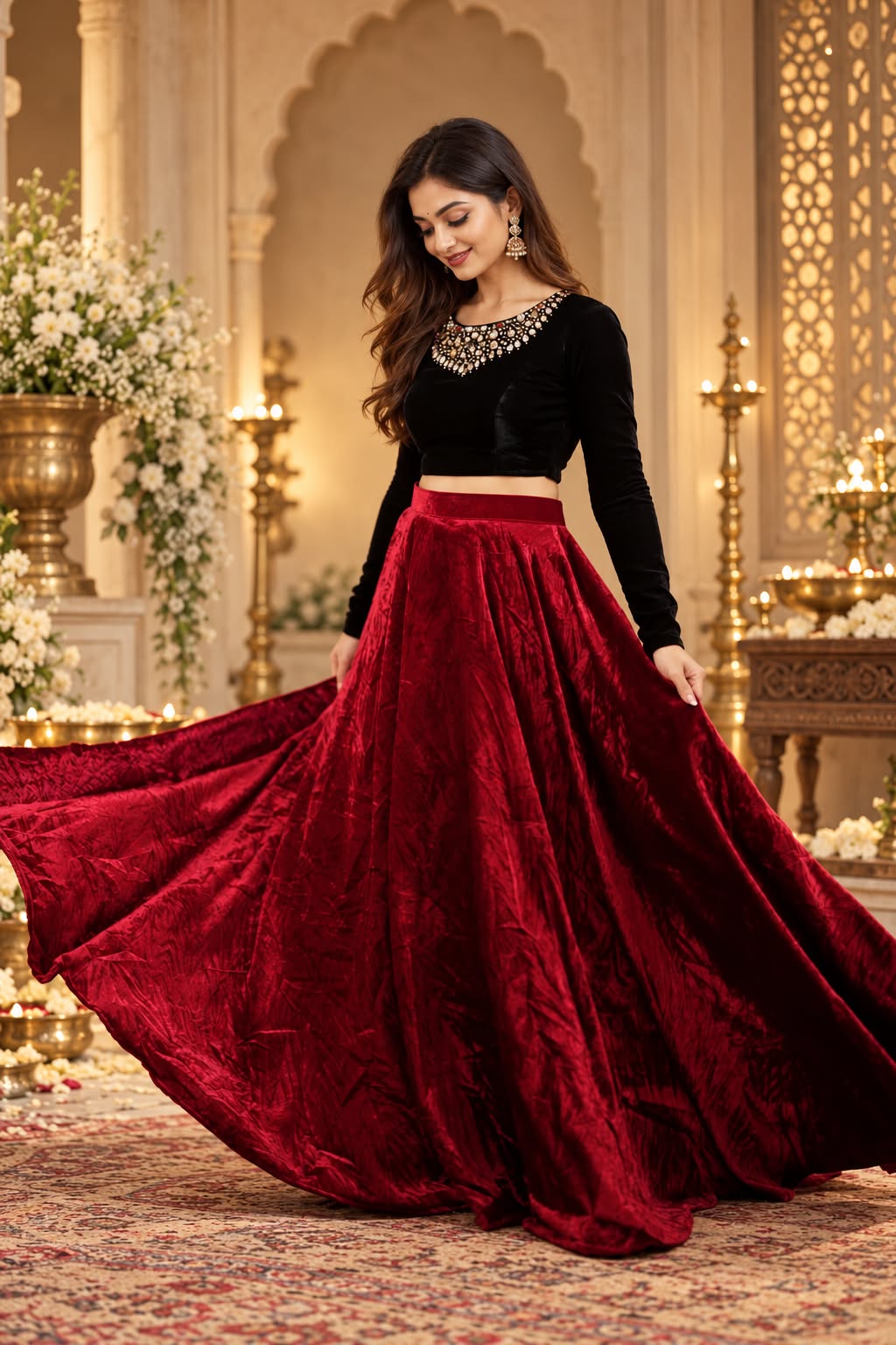 Velvet stunning lehanga set