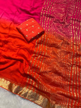 2 shades viscose georgette saree