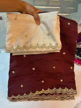 Vichitra silk grand party wear saree