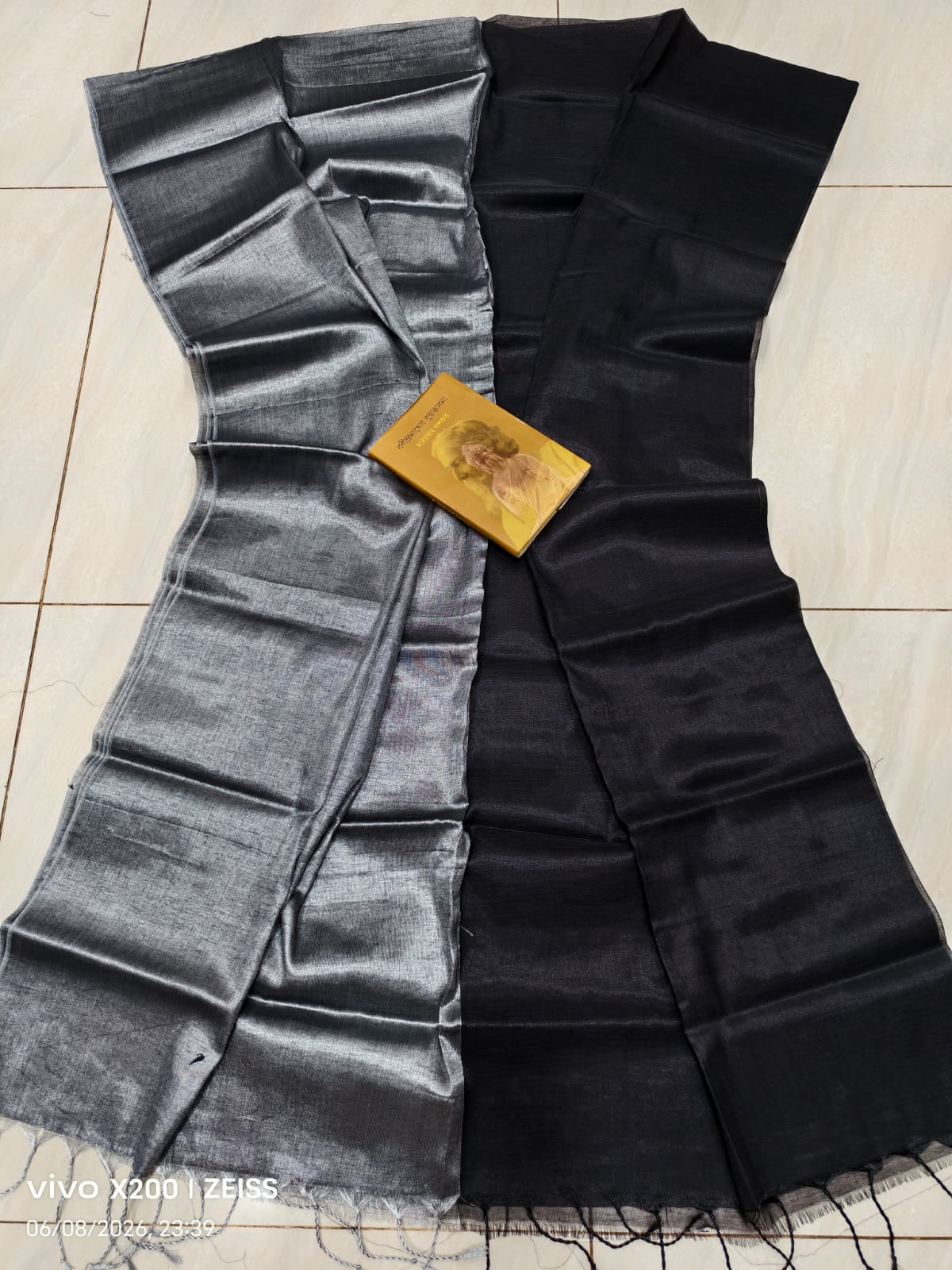 Raga mul tissue cotton dual shade saree