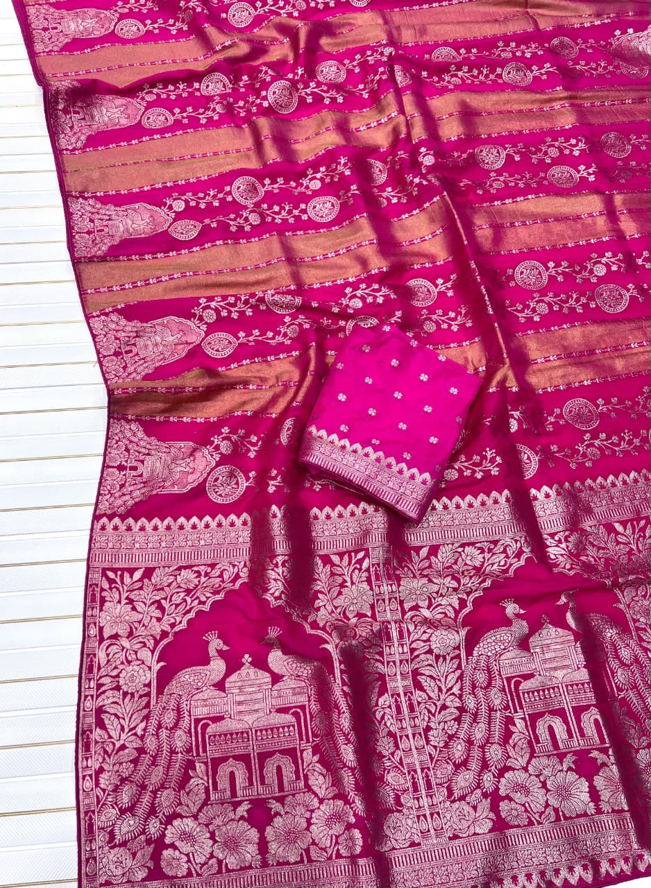Kaddi viscose georgette tissue saree