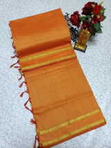 Kalyani Vintage Checked gap boarder saree