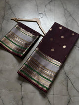 Banarasi soft katan silk contrast boarder saree