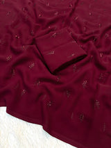 Pure georgette beads work saree