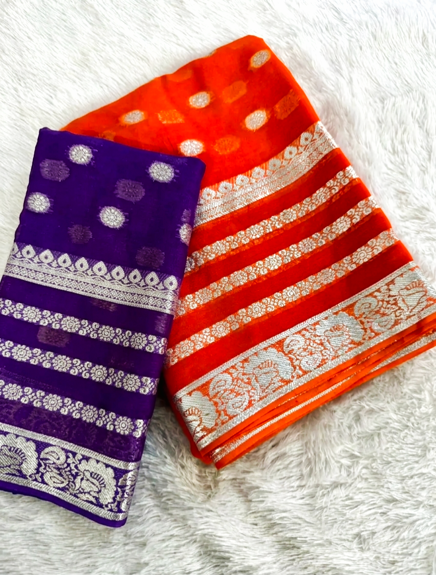 Viscose georgette festive saree
