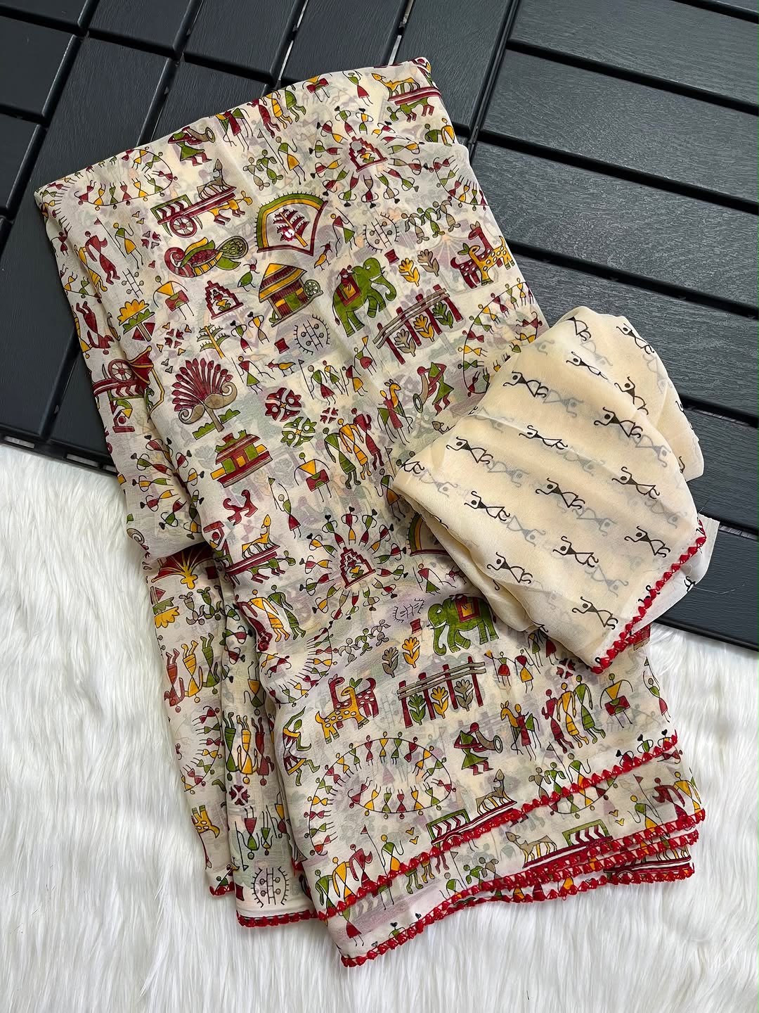 Pure butter georgette saree
