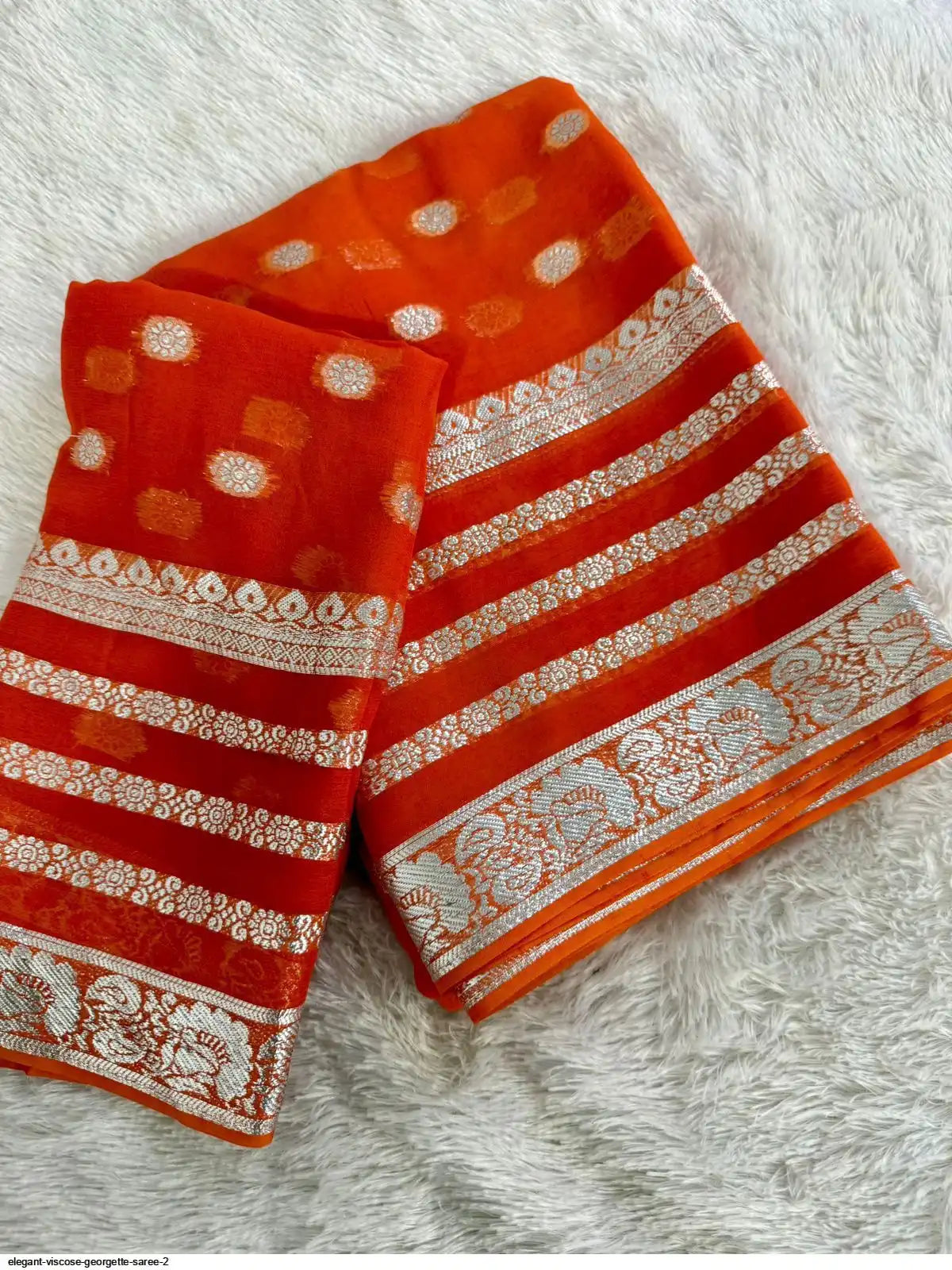 Viscose georgette festive saree