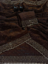 Space silk Diamond work saree