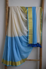 Mul cotton half and half saree