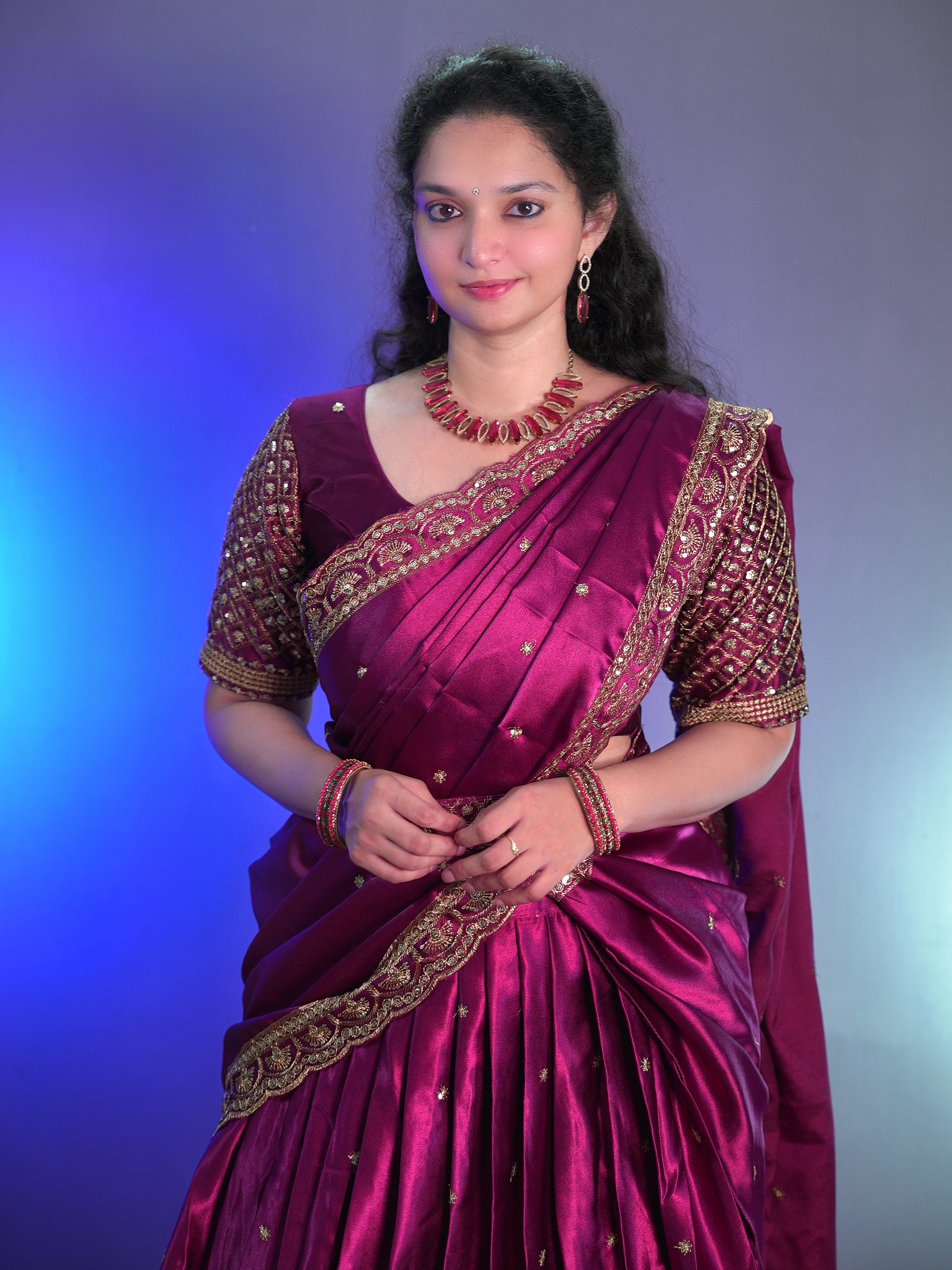 Premium satin partywear full stitched lehanga